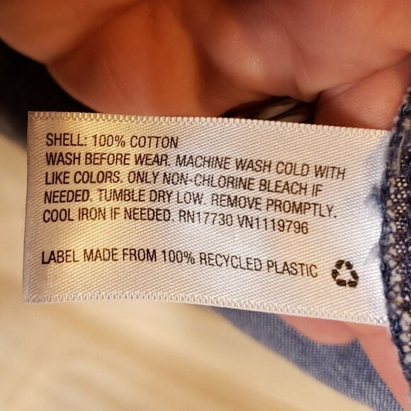 Cat & Jack Girls Denim Look Blue Long Sleeve Button Down Shirt 4T - Picture 4 of 4